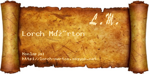 Lorch Márton névjegykártya